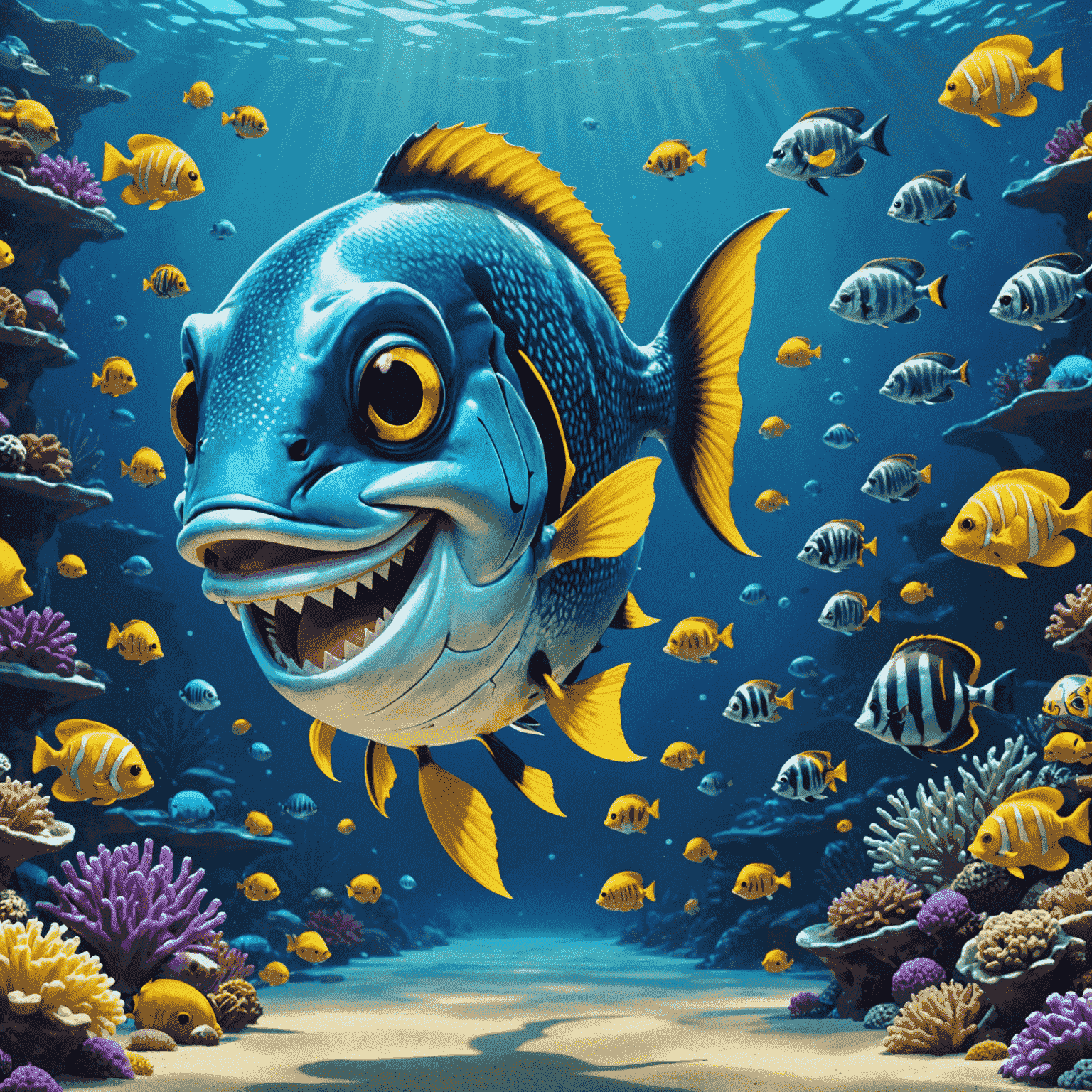 Big Fish Casino's underwater-themed slots and table games with cartoon fish characters